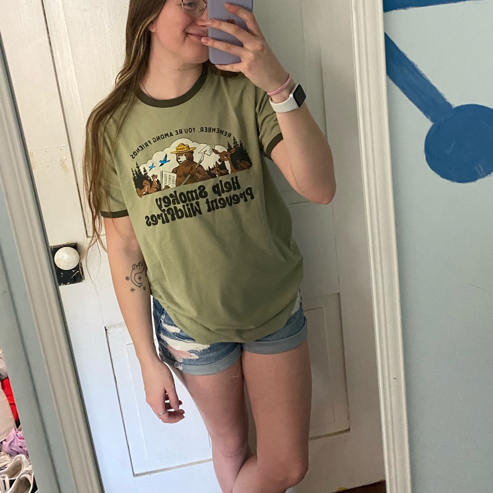 Green Smokey Bear Graphic T-Shirt